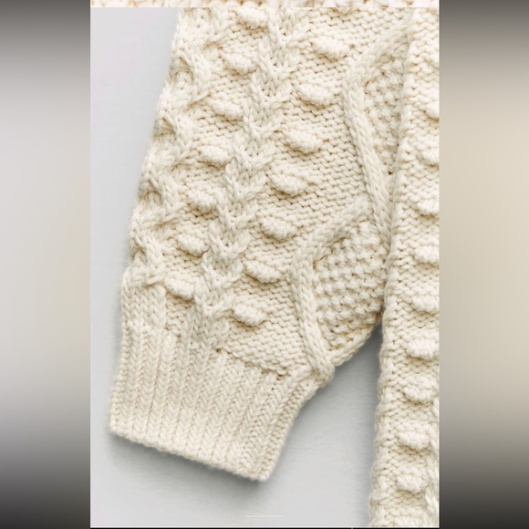 Zara structured knit limited edition chunky textured 3D raised knit - Picture 6 of 11